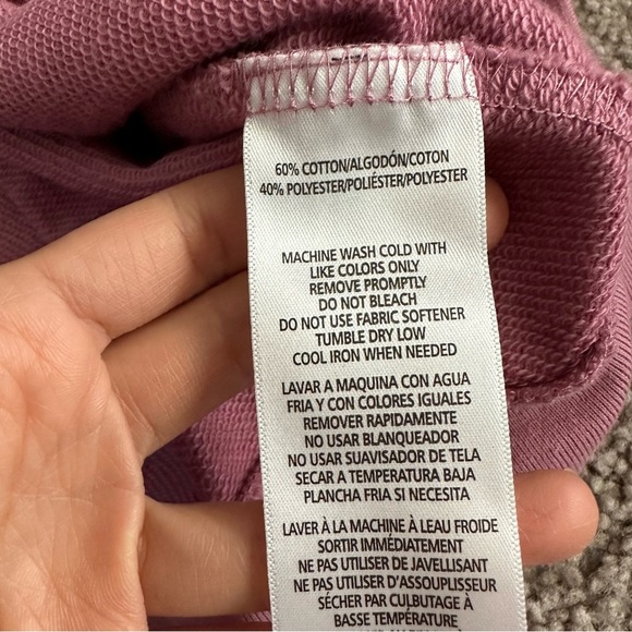 Calvin Klein Jeans Sweatshirt Womens Size XS Padded Shoulders Mauve Pink - Picture 10 of 11